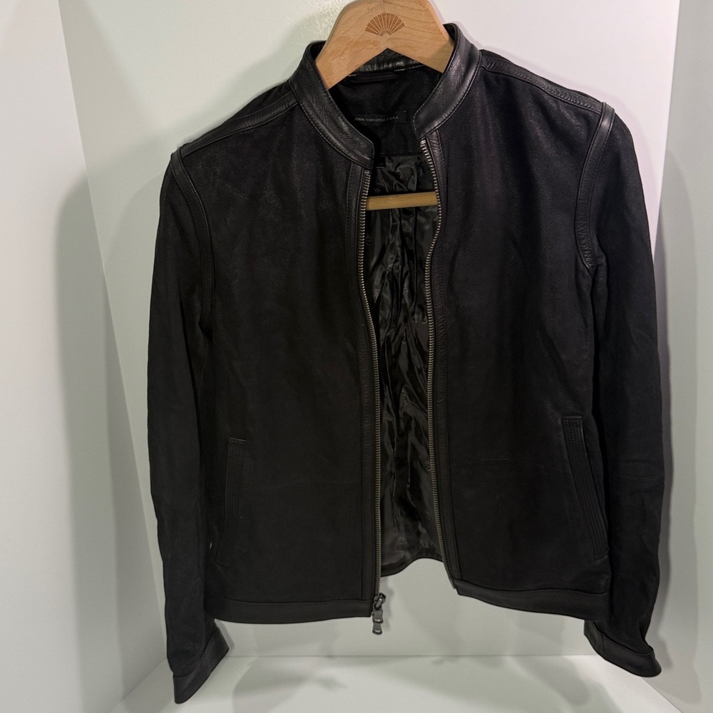 John Varvatos USA Black Goat Suede Leather Jacket
